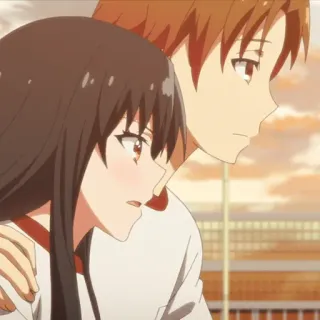 😒 1557b1e4 Anime, Koppel, Vrienden, Liefde, Cartoon telegram sticker