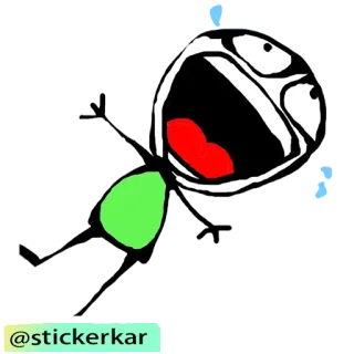 😂 bd7dc8d6 @stickerkar Meme, Personaje, Monigote, Divertido, Grito, Ira whatsapp sticker