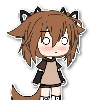 😳 34b6061b Gacha Life, 角色, 动漫, 数字艺术, 卡通, 贴纸 telegram sticker