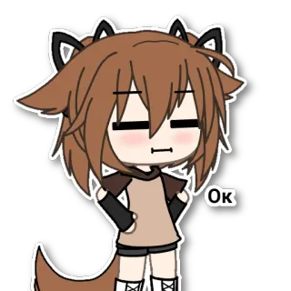 😑 7011c5bb Ok 卡通, Gacha Life, 动漫, 贴纸 telegram sticker