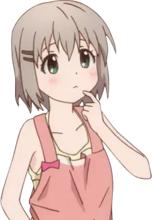 🤔 49c21e56 Anime, Dziewczyna, Myślenie, Uroczy, Kreskówka telegram sticker
