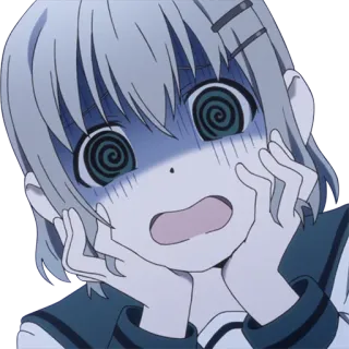 😱 d6383a45 anime, postać, dziewczyna, zszokowana, przestraszona, oczy, emocje, słodkie telegram sticker