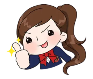 👍 c0a56218 menina, anime, desenho animado, polegar para cima, feliz, fofo whatsapp sticker