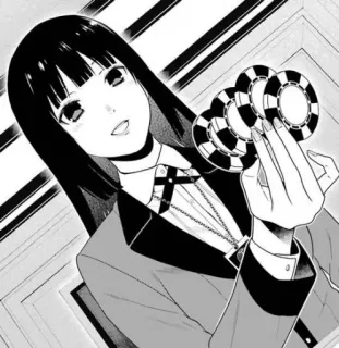 💗 cf793496 Yumeko Jabami Kakegurui Anime, Manga, Jeu d'argent, Jetons, Cheveux noirs, Uniforme scolaire, Fanart, Kakegurui telegram sticker