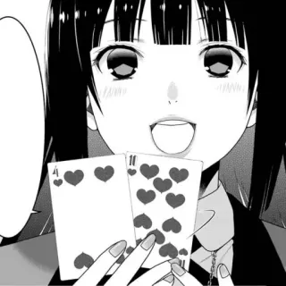 🃏 c43f1075 anime, manga, playing cards, hearts, character, girl telegram sticker