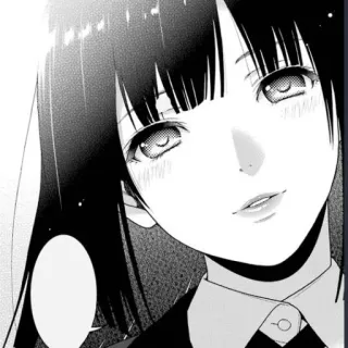 🃏 f7427b3a anime, manga, girl, black and white, portrait telegram sticker