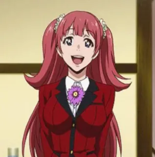 🌟 ff22c64c anime, ragazza, cartone animato, sorridente, capelli rossi, fiore telegram sticker