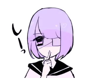 🤐 880ddc37 Anime, Mädchen, Süß, Charakter, Pssst, Augenklappe, Leise telegram sticker