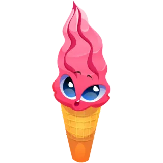 ❤️‍🔥 b518cd1e lody, kreskówka, uroczy, deser, słodki, rożek, kawaii telegram sticker