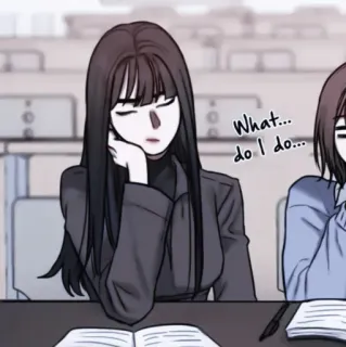 📎 3f599138 What... do I do... Anime, Gadis, Sedih, Kartun, Kesepian, Pelajar whatsapp sticker