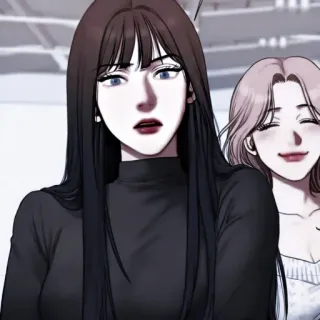 📎 d0c8b4d4 wanita, brunette, rambut panjang, Korea, anime, kartun, potret, bahu, ekspresi whatsapp sticker