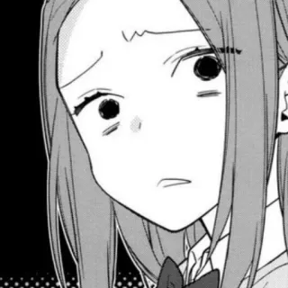 🪶 2a0a542a アニメ, マンガ, 女の子, 表情, ポートレート, 白黒 telegram sticker