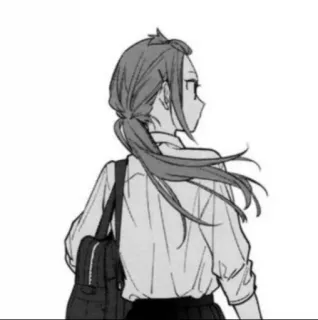 🪶 57fe8651 アニメ 女の子, マンガ, 制服, ポニーテール, 学生, 漫画 telegram sticker