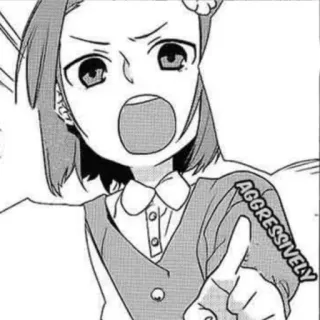 🪶 a4fe4ab0 AGGRESSIVELY 怒り, アニメ, 漫画, 女の子, 攻撃的 telegram sticker