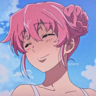 Yuno Gasai // @ZoldyckStickers telegram stickers