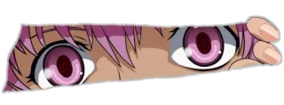 💈 23390cad Yuno Gasai Future Diary Anime, Yandere, Ojos, Pelo rosa, Manga whatsapp sticker