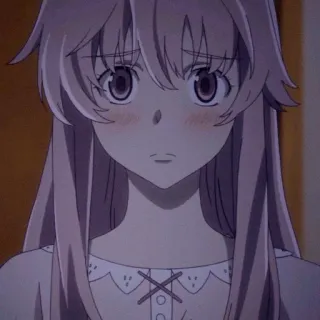 💈 59925d49 Yuno Gasai Mirai Nikki Anime, Chica, Yandere, Pelo rosa whatsapp sticker