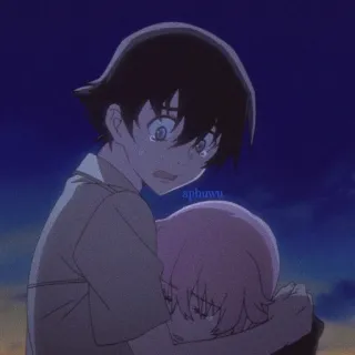 💈 735f2293 Anime, Abrazo, Triste, Llorando, Amor, Personajes whatsapp sticker