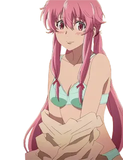 ☺️ 58281d3b anime, gadis, rambut pink, lingerie telegram sticker