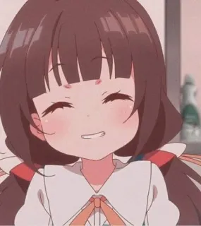 🥺 e835530f 애니메이션, 소녀, 웃는, 귀여운, 만화 telegram sticker