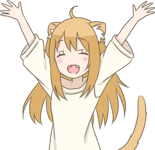 ❤️ 0bfceb4a 动漫, 猫娘, 可爱, 快乐, 开朗, 女孩, 卡通 telegram sticker