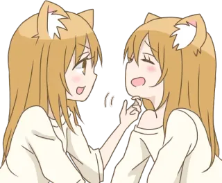 ☺️ 0cb1e160 动漫, 猫耳, 卡哇伊, 可爱, 漫画 telegram sticker
