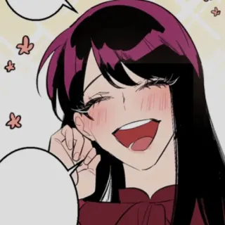 ☺ 014bfa2a 女性, 女の子, 笑顔, 幸せ, 漫画, アニメ telegram sticker