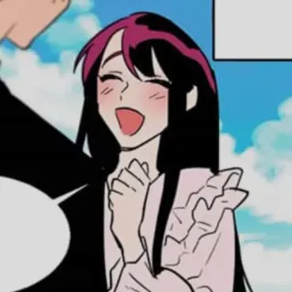 ☺ 0b40b076 女性, 幸せ, 笑顔, 漫画, イラスト, 可愛い telegram sticker