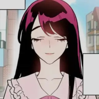 ☺ 5462dd71 女性, 髪, 目, 漫画, 笑顔 telegram sticker