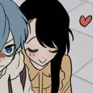 ☺ c1689e16 漫画, 愛, カップル, 可愛い, ハート telegram sticker