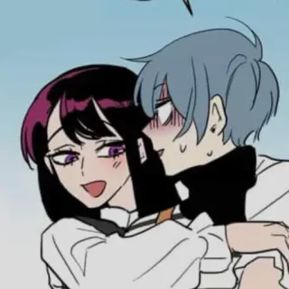 😏 e5536eac 漫画, ハグ, 愛, カップル, 可愛い, 愛情 telegram sticker