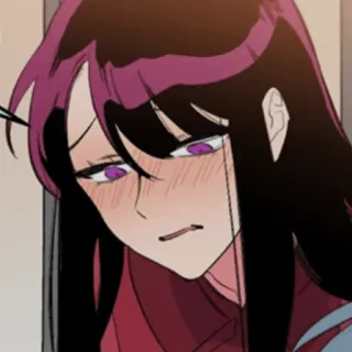 😕 e665ce1f アニメ, 漫画, カートゥーン, 女の子, 照れ, ロングヘア telegram sticker