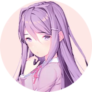 💜 12a682fd Yuri Doki Doki Literature Club! อนิเมะ, น่ารัก, มังงะ, ผมสีม่วง, Doki Doki Literature Club, ยูริ telegram sticker