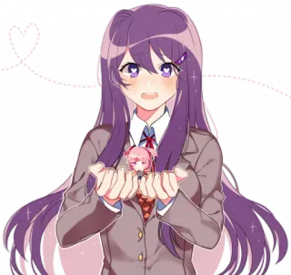 💜 83a7e6bf Yuri Doki Doki Literature Club! Doki Doki Literature Club, ยูริ, อนิเมะ, มังงะ, น่ารัก, คาวาอิ telegram sticker