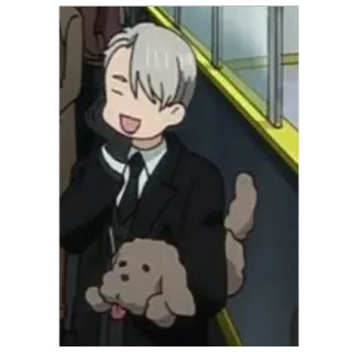😄 1d06db26 Viktor Nikiforov Yuri on Ice anime, character, victor, nikiforov, cartoon whatsapp sticker