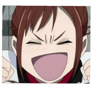 😆 2df93e4c anime, girl, happy, joyful, excited whatsapp sticker