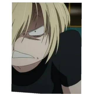 😠 499411f5 anime, angry, facial expression, cartoon, blond hair whatsapp sticker