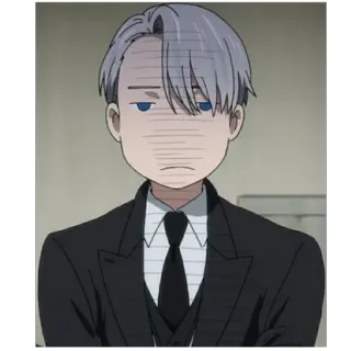 😐 55b8f5ea anime, character, suit, expression whatsapp sticker