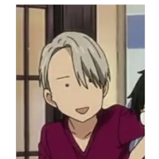 😐 90dabbc6 Victor Nikiforov Yuri on Ice anime, cartoon, character, victor nikiforov, yuri on ice whatsapp sticker