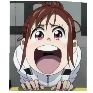 😍 cf300b0f anime, character, girl, expression, crying, cartoon whatsapp sticker