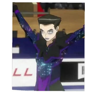 😐 da350d80 anime, figure skating, cartoon character, ice skating, ice, sports whatsapp sticker