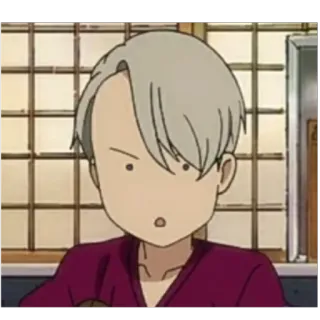 😐 e289e174 Viktor Nikiforov Yuri on Ice anime, cartoon, character, facial expression whatsapp sticker