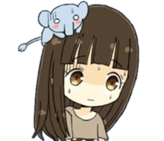 ☹ cf5f442d Phim hoạt hình, Anime, Cô gái, Chibi, Con voi, Kawaii, Dễ thương telegram sticker