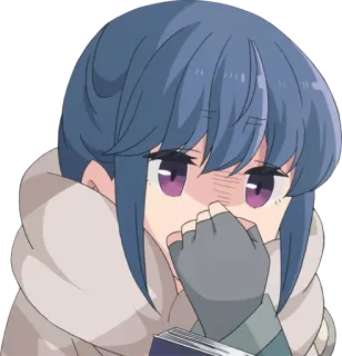 😨 e152e5ef Rin Shima Yuru Camp アニメ, 可愛い, 女の子, 志摩リン, ゆるキャン△ telegram sticker