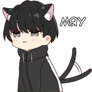 😸 c6f663b6 мяу 猫, アニメ, かわいい, ちび, 猫耳 telegram sticker