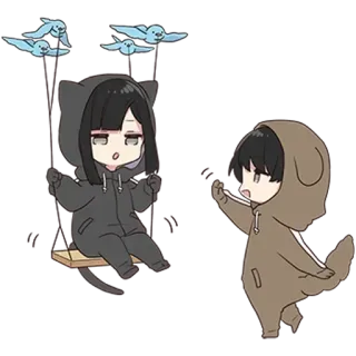 🌟 2c21bc2a Chibi, Niedlich, Tier, Kawaii, Cartoon, Illustration whatsapp sticker