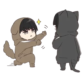 🌟 9cc172ec Cartoon, Tierkostüm, Niedlich, Hund, Katze whatsapp sticker