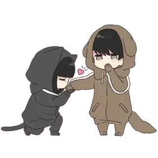 🌟 41883318 Anime, Desenho animado, Fofo, Beijo, Casal, Amor, Kawaii telegram sticker