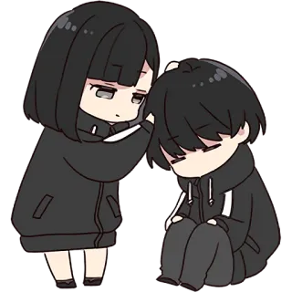 ☺️ 1ca3ae8b 애니메이션, 치비, 귀여운, 슬픈, 감정적인, 응원 telegram sticker