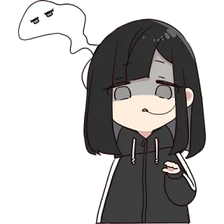 😵‍💫 58897aa9 애니메이션, 만화, 소녀, 귀여운, 스티커, 감정, 지루한 telegram sticker